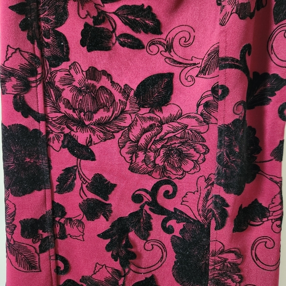 MIND CODE Red floral red burgundy Size L - Picture 3 of 7